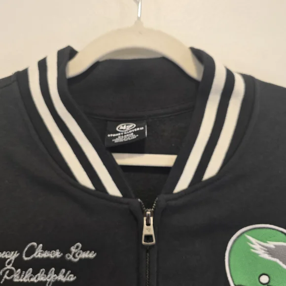 47 Philly Eagles Womens Black Stoney Clover Long Sleeve Track Jacket Sz Xl Nwt - Picture 7 of 15